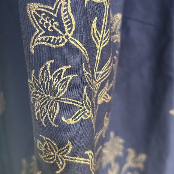 SZ BLOCKPRINTS WOMEN KITTY MIDI DRESS NAVY FLORAL Sz LG - Picture 11 of 11